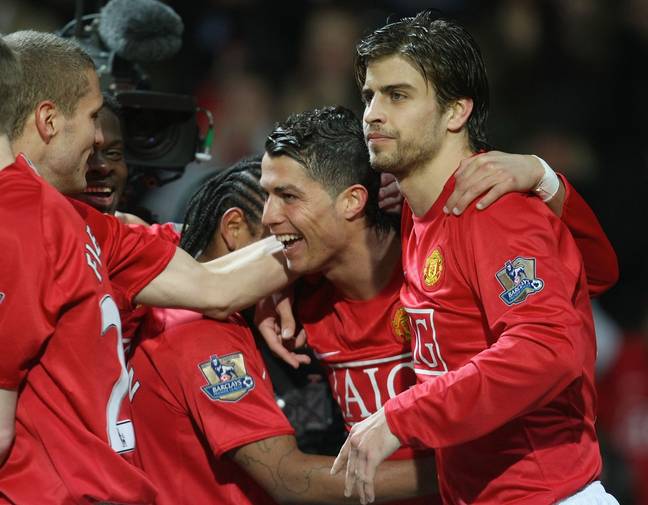Ronaldo and Pique played together at Old Trafford. (Image Credit: Getty)